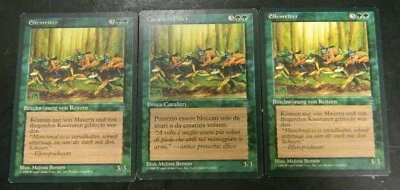 MTG Italian/German Legends Elvish Riders x3 Green Rare LP - Excellent Condition - Image 1 of 3