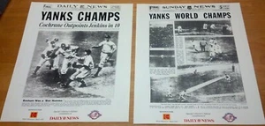 Pair Daily News NY Yankee 100th Anniversary back page Reproductions 2003 Kodak - Picture 1 of 6