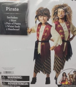 Camicia pirata ragazzo ragazza pantaloni sciarpa costume Halloween - Multi-taglia - Nuovissima - Foto 1 di 2