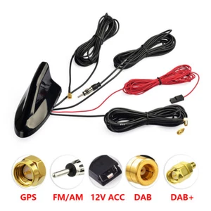 Car Roof Top Shark Fin Antenna Vehicle GPS DAB Digital Radio Tuner DAB+ Receiver - Picture 1 of 9