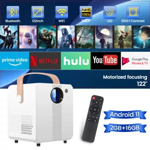 4K 1280P Mini Projector Electric Focus LED WiFi Bluetooth Portable Home Theater - Picture 1 of 23