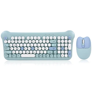 Full Size Round Keycap 2.4G Wireless Keyboard Mouse Combo for PC Computer - Picture 1 of 6