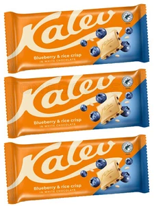 3 KALEV Blueberry & Rice Crisp White Chocolate Bars European Sweets Candy 95g - Picture 1 of 11