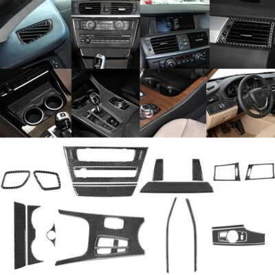 28Pcs Carbon Fiber Full Interior Kit Cover Trim For BMW X3 F25 X4 F26 2011-17 - Image 1 of 4