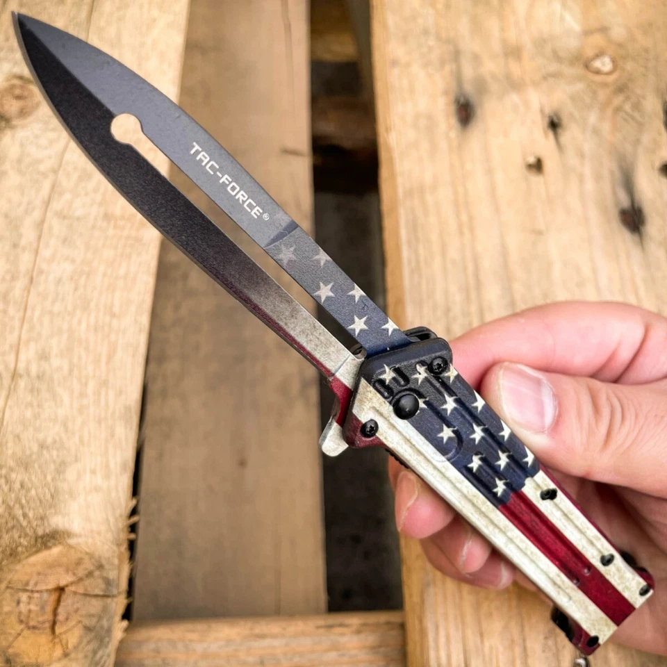 8" TAC FORCE Assisted Open Folding Spring JOKER Stiletto Style Pocket Knife EDC - Image 1 of 1