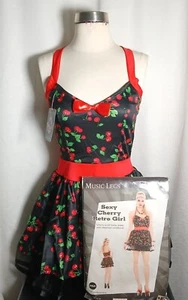 Halloween Retro Sexy Red Cherry Costume, Retro Pinup Costume Short Dress Sz Sm - Picture 1 of 12