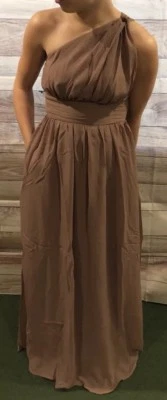 Tevolio Women's Dress Size 2 Brown One Shoulder Long Formal Brand New LBB76 - Image 1 of 3