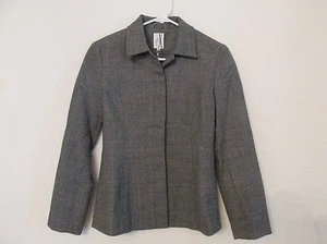 New Women’s S-X Brand Marled Gray Blazer Suit Jacket Hidden Buttons Small Size 4 - Picture 1 of 4