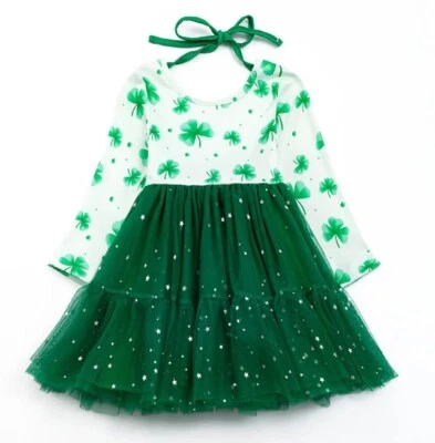 NEW Boutique St Patrick's Day Girls Shamrock Tutu Dress - Image 1 of 4