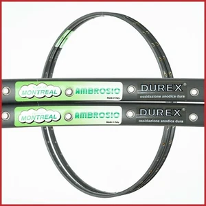 PAR DE LLANTAS DE LOTE ANTIGUO AMBROSIO MONTREAL DUREX 28" 700c 36H AGUJEROS DE COLECCIÓN CARRERAS TUBULARES - Imagen 1 de 8