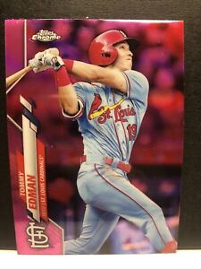 2020 Topps Chrome Pink Refractor #94 Tommy Edman St Louis Cardinals
