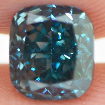 Fancy Blue Diamond Loose Cushion Cut Certified Enhanced Polished 1.18 Carat VVS2 - Image 1 of 4