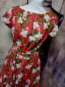 BNWT 14 LADY VINTAGE DAY DRESS TROPICAL 40S 50S FIT FLARE DRESS ROCKABILLY - Picture 1 of 4