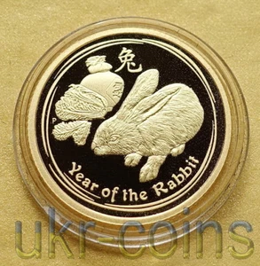 2011 Australia Lunar II Year of the Rabbit 1/10 Oz Gold Proof Coin $15 Dollar - Picture 1 of 9