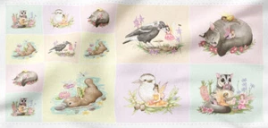 Australian Fairy Friends Animals and Fairies DV5600 Cotton Fabric Block Panel - Picture 1 of 3