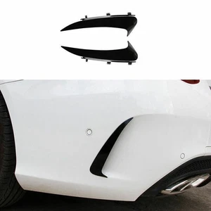 For Benz C-Class W205 C63 C43 Black 2015-2021 REAR BUMPER SIDE VENT CANARDS TRIM - Picture 1 of 8