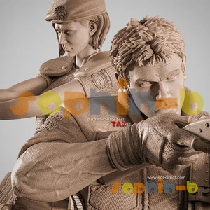 Chris Redfield & Jill Valentine 1:4 Model Kit Unpainted 3d Print Statue Figure - Picture 1 of 15