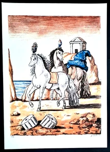 Giorgio de Chirico - Zwei Pferde - 70x50 cm Auflage Nr. 18/90 - Picture 1 of 3
