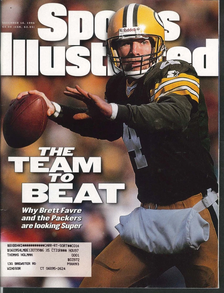 Fútbol americano Brett Favre Chris Simon Pete Rozelle 16/12 1996 SPORTS ILLUSTRATED Foto 1 de 1