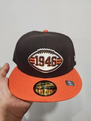 Chapéu ajustável Cleveland Browns New Era 59FIFTY 1946 edição marrom tamanho 7 1/4 - Imagem 1 de 4