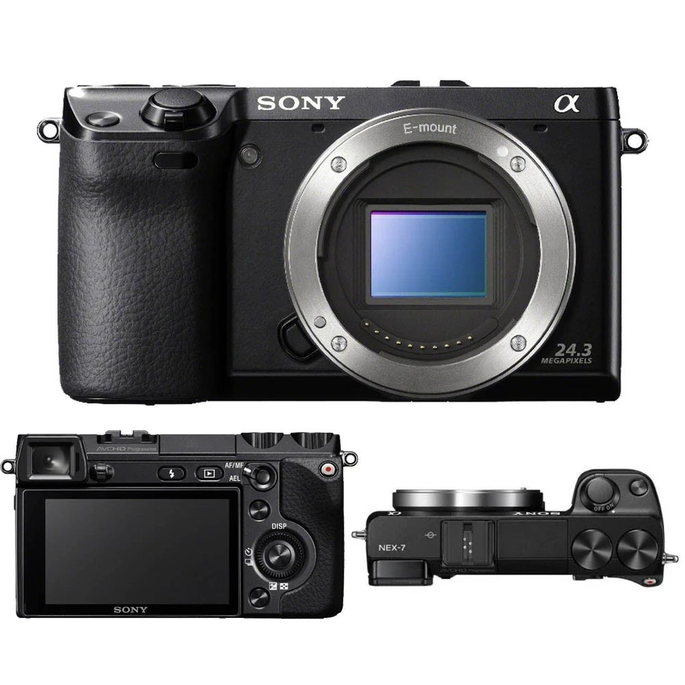 Sony Alpha NEX-7 spiegellose Digitalkamera (nur Gehäuse) 24,3 Megapixel Schwarz - Bild 1 von 4