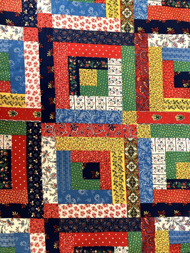 Edredón artesanal de tela de algodón country retazos arte popular Cranston 1 yarda 20" Foto 1 de 4