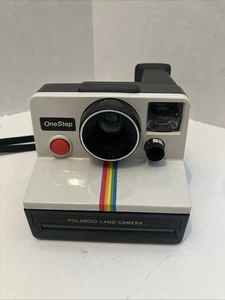 Polaroid One Step 600 White Instant Land Camera Rainbow Stripe Untested - Picture 1 of 11