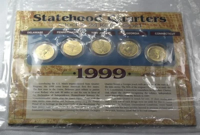 1999 Statehood Quarters in 24 Karat Gold Plated State Quarter set - Image 1 of 2
