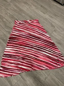 Lane Bryant dreifarbig diagonal Zuckerstange Streifen Stretch Jersey Strick Maxirock - Bild 1 von 3