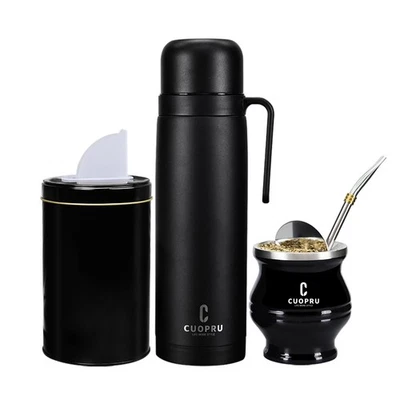 Yerba Mate Kit with Gourd, Insulated Bottle, Bombilla, and Cleaning Set - Image 1 of 4