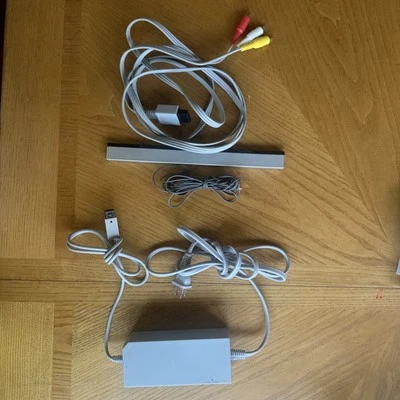 Original OEM Nintendo Brand Wii Power Cord, AV Cable, Sensor bar Bundle - Image 1 of 4