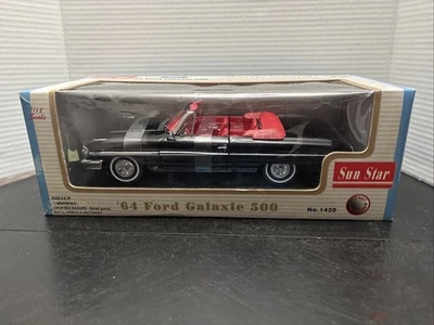 Nuevo en caja Sun Star 1420 1964 Ford Galaxie 500 coche diecast negro escala 1/18 Foto 1 de 4