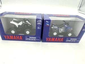 G Scale Blue Warrior and White Raptor 660r Yamaha Quad 4-wheel Motorcycle 1:32 - Picture 1 of 4