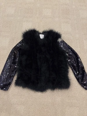 Elegante chaqueta negra de piel sintética y lentejuelas PelloBello Foto 1 de 4