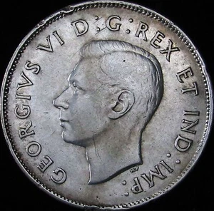 Kanada 1946 Silber 50 Cents (halb) - KM# 36 - JG - Wide Date ss++ Details Dinged - Bild 1 von 3