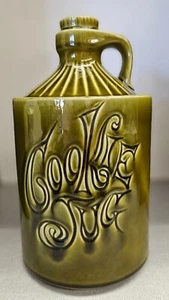 VTG Pottery Moonshine Cookie Jug 1970s Groovy Avocado Green - Picture 1 of 9