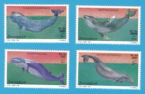 1999 WALBRIEFMARKE 4ER SET BUCKLER SPERMA BRYDEN GRAU SOMALIA PORTO SÄUGETIERE NEUWERTIG - Bild 1 von 1