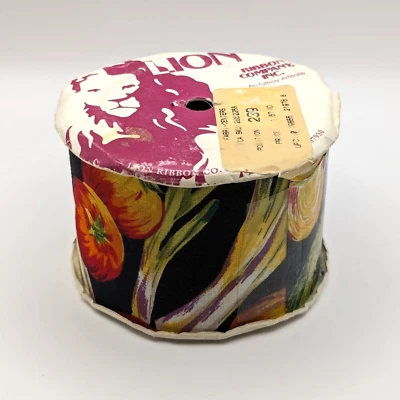 Lion Ribbon Co. SALAD BAR Ribbon Cotton 10 Yards 2 5/8" Width USA Made VTG - Image 1 of 4