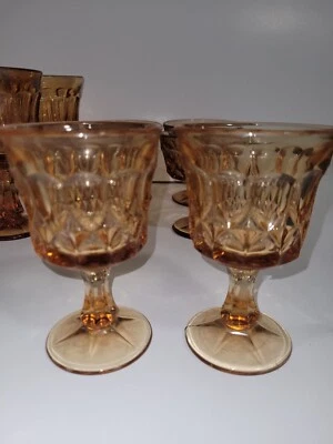 Noritake Perspective Amber Goblet Stemmed Glasses 11 Piece Vintage Various Sizes - Image 1 of 4