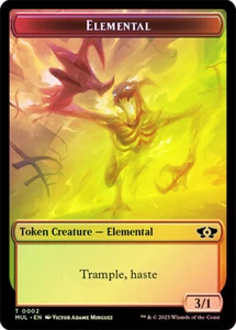 MTG FOIL {Elemental Token} (Red) // {Teferi Akosa of Zhalfir Emblem} - - Picture 1 of 1