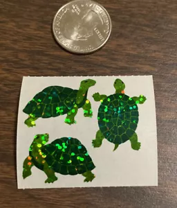 HAMBLY STUDIOS PRISMATIC Green Turtle STICKERS RARE - Picture 1 of 2