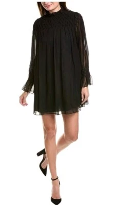 Vestido Rebecca Taylor negro de seda para mujer talla S, con diamantes ajustados $340,00 #C Foto 1 de 4