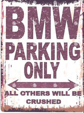 BMW METAL PARKING SIGN Retro STYLE car tin shed garage workshop cafe shop room