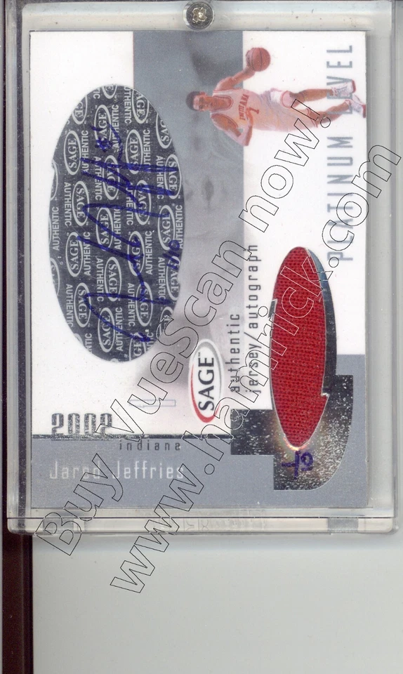 jared jeffries rookie draft auto jersey patch indiana hoosiers iu college 1/10 - Image 1 of 1