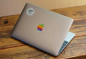 3x M1 M2 Retro Rainbow Sticker For NonBacklit 13" 14" 16" Apple Macbook Logo - Picture 1 of 2