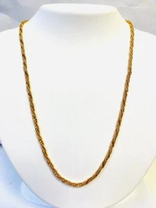 14K Yellow Gold 22" Unique Fancy Twist Link Chain, 18.0 Grams - Picture 1 of 5