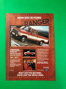 1983 FORD RANGER TRUCK ORIGINAL VINTAGE PRINT AD ADVERTISEMENT 1 PAGE PRINTED - Picture 1 of 1