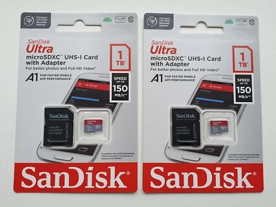 Brand New - SanDisk 1TB Ultra UHS-I microSDXC Memory Card with SD Adapter - Image 1 of 3