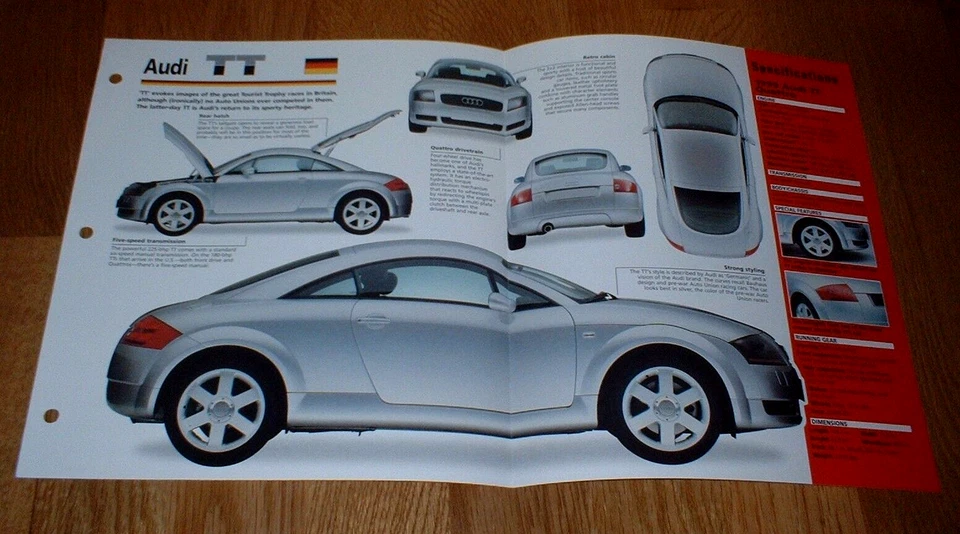 1999 AUDI TT QUATTRO ORIGINAL IMP BROCHURE SPECS INFO 99 00 01 02 03★★ - Image 1 of 1