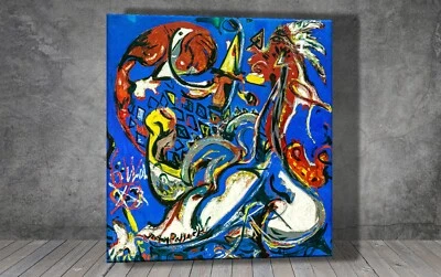 Jackson Pollock Luna Mujer Corta el Círculo LIENZO PINTURA ARTE IMPRESIÓN PARED 1893 Foto 1 de 4